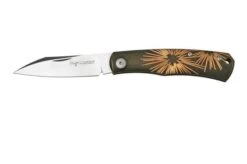 Viper Hug V5990DBRS Black Stonewashed Bronze Star Pocket Knife, Sacha Thiel Design