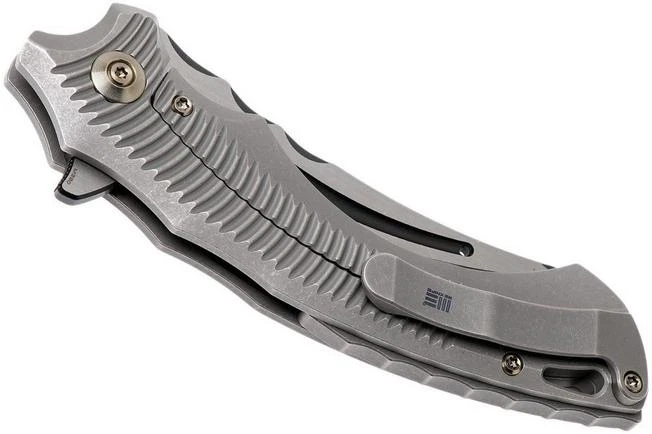 WE Knife 713C Sea Monster Gray Handle, Two Tone Blade Pocket Knife - Image 4