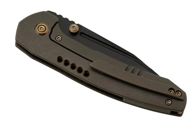 WE Knife Trogon WE22002-2 Bronze Titanium, Black Stonewashed CPM 20CV Pocket Knife - Image 7