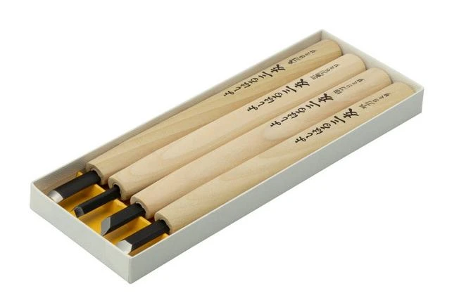 Yoshiharu Y-4 Mitomoto Japanese Wood Carving Knives, Set Of 4 - Image 2