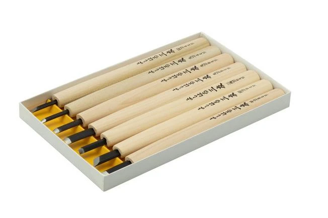 Yoshiharu Y-7 Mitomoto Japanese Wood Carving Knives, Set Of 7 - Image 2