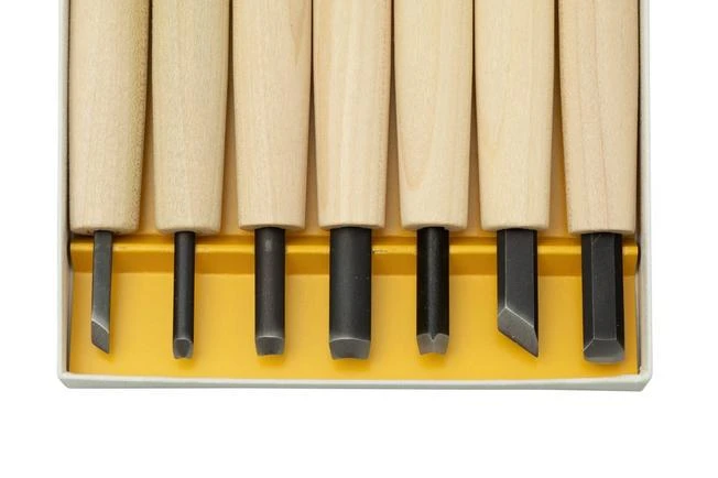 Yoshiharu Y-7 Mitomoto Japanese Wood Carving Knives, Set Of 7 - Image 3
